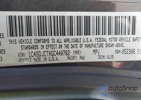 2016 Dodge Durango R/T from USA, damaged, VIN 1C4SDJCTXGC440762